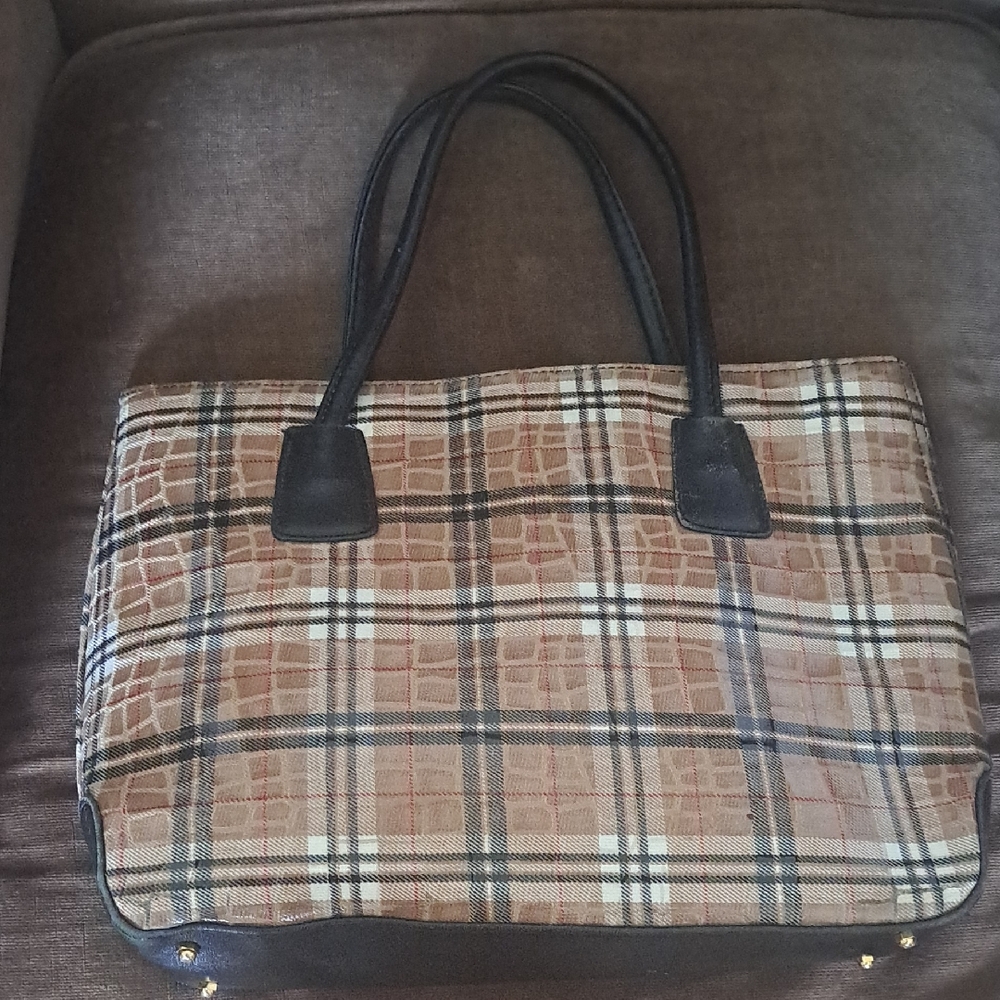 Plaid Tan Tote Bag